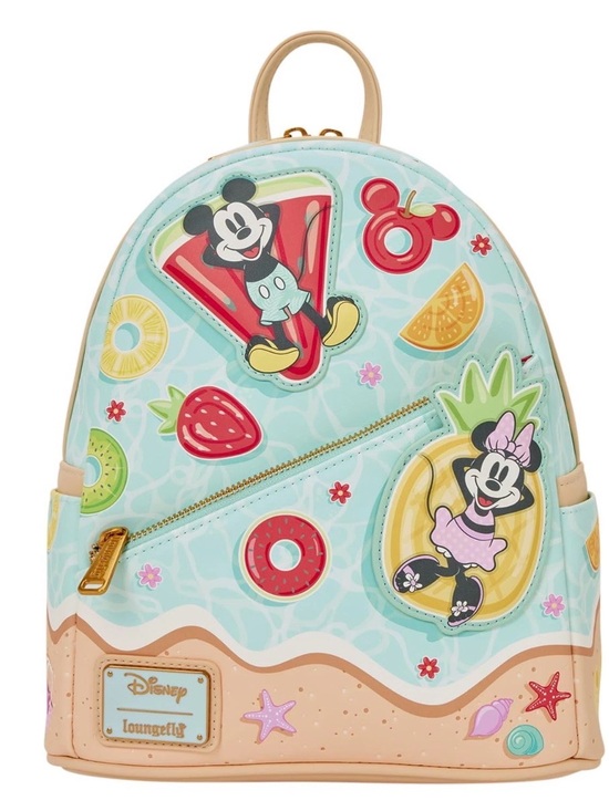Loungefly Handbags - Loungefly Mickey & Minnie Fruit Patch at the Beach Scene 🍉 🍍 Floaties Backpack